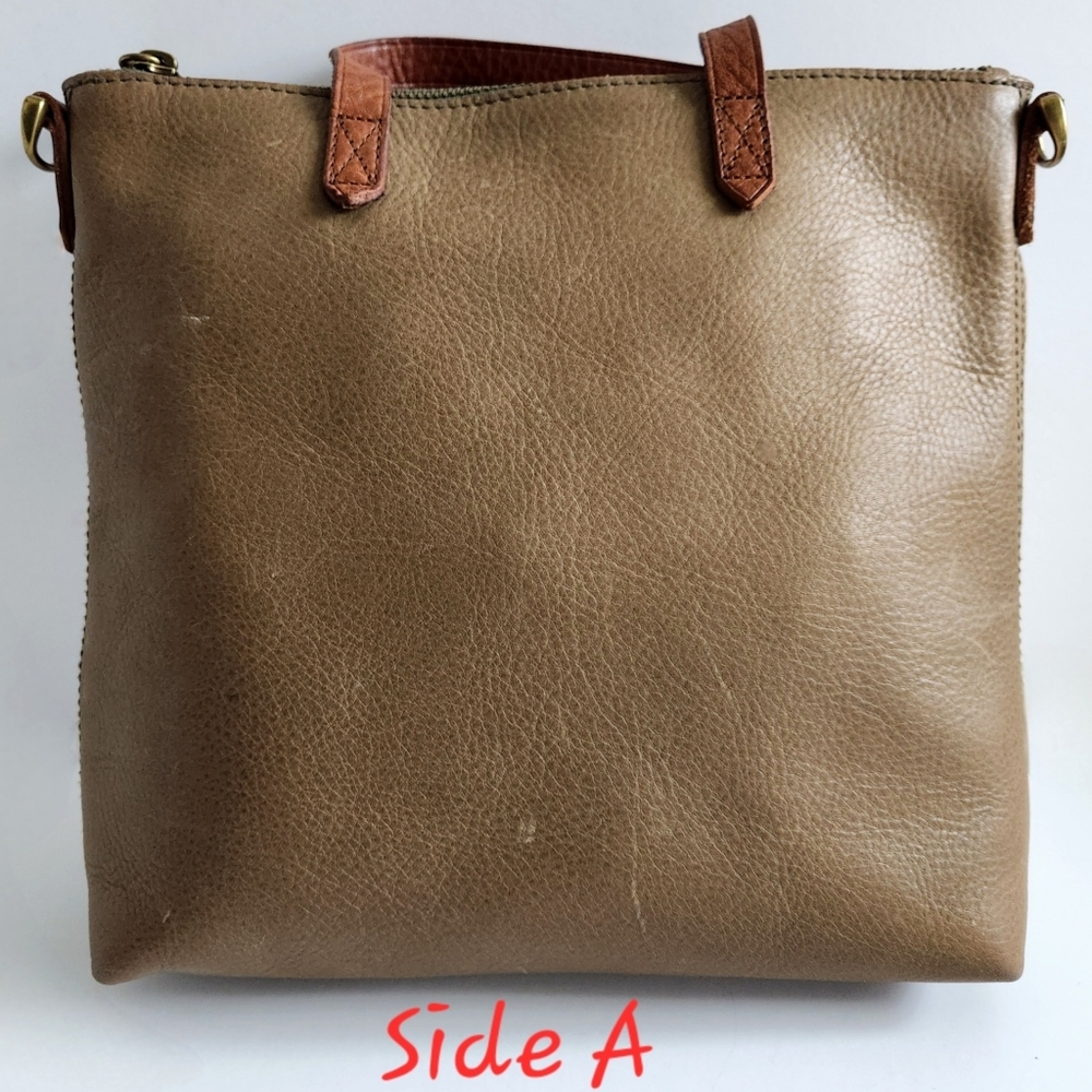 Madewell Transport Neutral Olive Leather Bag With Removable Crossbody Strap - Picture 5 of 16